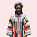 Traditional West African Boubou – Handcrafted Authentic Dashiki-Style
