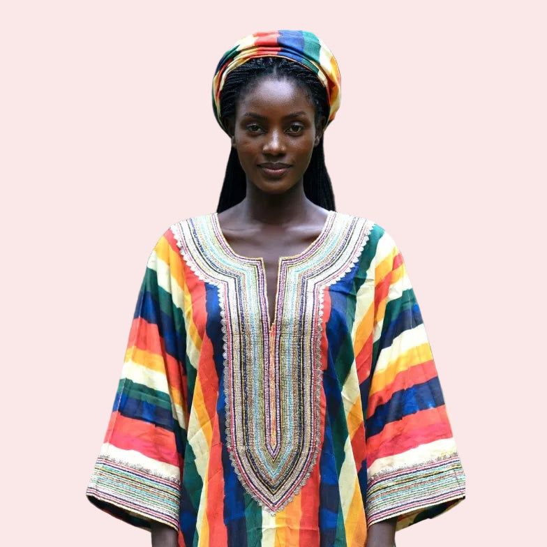 Traditional West African Boubou – Handcrafted Authentic Dashiki-Style
